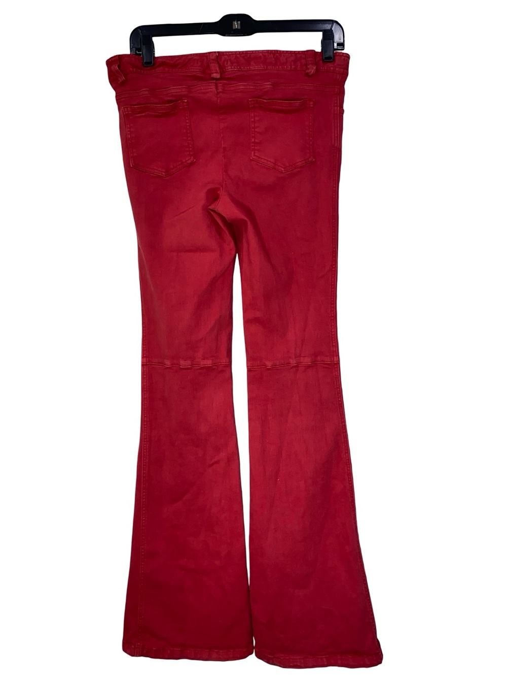 Alice + Olivia Red Flare Jeans Low Rise Bell Bottom Pants Size 8 - Picture 3 of 8